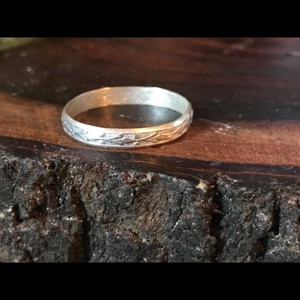 Sterling Silver Floral Band Ring